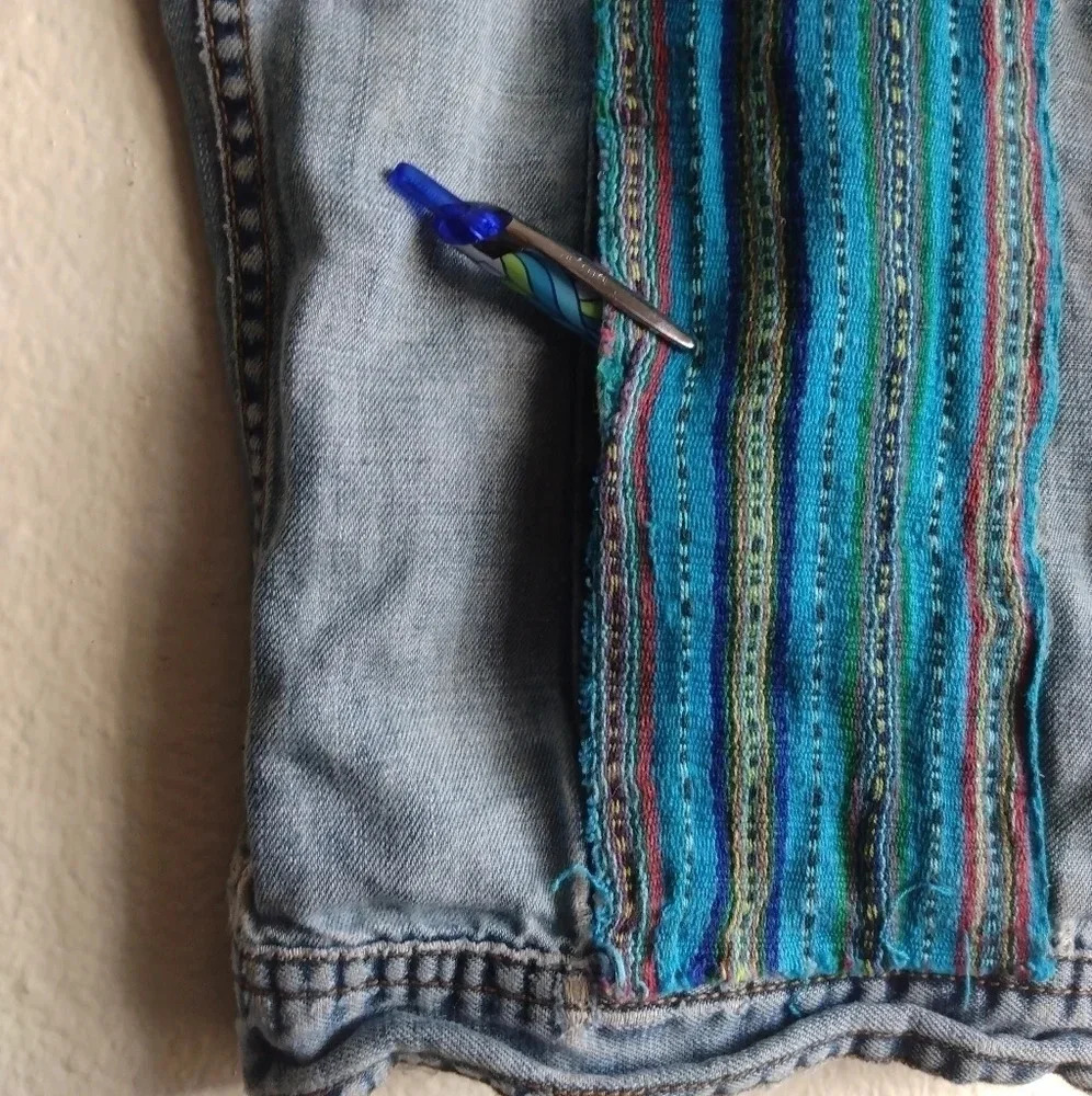 Armani Exchange UPCYCLED Distressed Washed Denim Vest-Jean vest-Unique-Patched - Picture 10 of 16